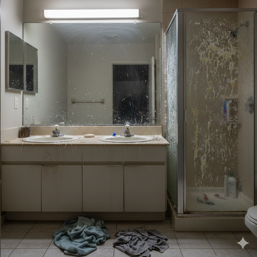 Bathroom before cleaning