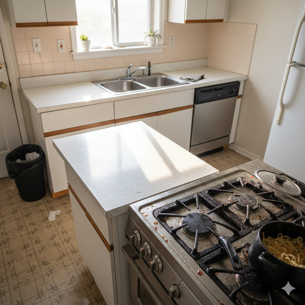 Kitchen after cleaning